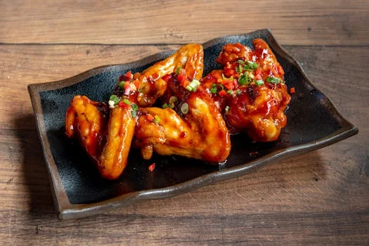 spicy sriracha wings with ranch dip